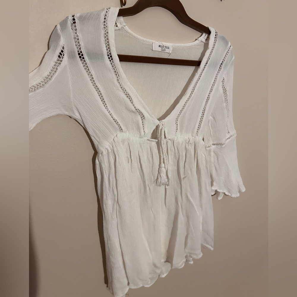 Mello Yello white beach cover up